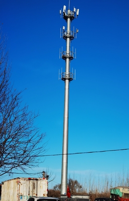 Enchufe la inmersión caliente de la torre del monopolo del solo tubo de la antena de comunicación galvanizada